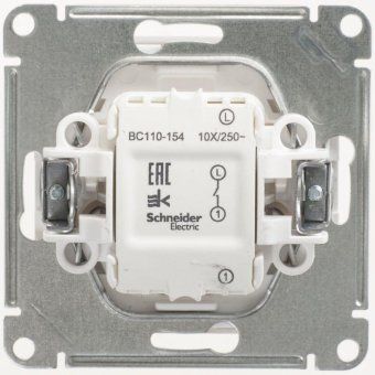 выключатель 1-кл. сп w59 10а ip20 10ax механизм бел. se vs110-154-1-86 от магазина Штепсель и батарейка. - фото_2