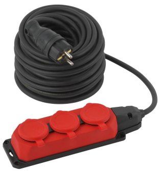 удлинитель силовой uk-3e-3x1.5-30m-ip44(kg) с заземлением 3 розетки каучук 30м кг 3х1.5кв.мм ip44 эра б0057582 от магазина Штепсель и батарейка.