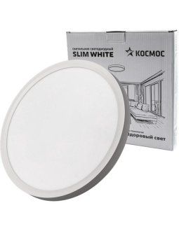 светильник светодиодный slim white 28вт 4500к ip40 2398лм 230в 300х25мм космос kslim28w_w4500k от магазина Штепсель и батарейка. - фото_3