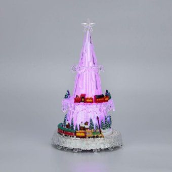 фигура светодиодная "новогодний поезд с мелодией" 30.5см rgb на подставке neon-night 513-025 от магазина Штепсель и батарейка. - фото_2