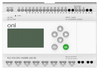 модуль цпу плк 410 8 di 6 ui (0-10в/di) 8 ro 12в-24в dc или 24в ac с ethernet портом с экраном oni plc-410-cpu-14u08r-1ad-00 от магазина Штепсель и батарейка. - фото_7