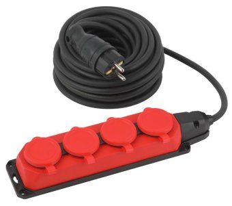 удлинитель силовой uk-4e-3x1.5-10m-ip44(kg) с заземлением 4 розетки каучук 10м кг 3х1.5кв.мм ip44 эра б0057586 от магазина Штепсель и батарейка.