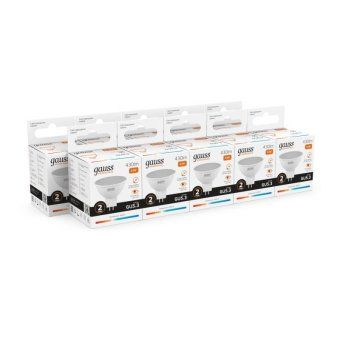 лампа светодиодная elementary 5.5вт mr16 софит 3000к тепл. бел. gu5.3 430лм gauss 13516 от магазина Штепсель и батарейка. - фото_6