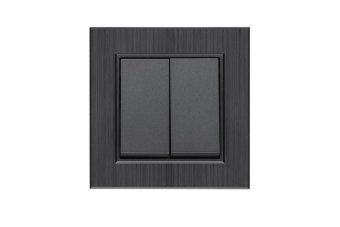 выключатель 2-клав. karea line star дым. металлик makel 86050003 от магазина Штепсель и батарейка.