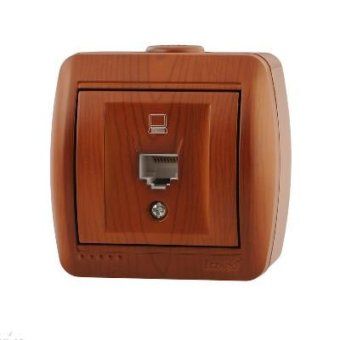розетка компьютерная 1-м оп nata rj45 сосна lezard 710-0800-139 от магазина Штепсель и батарейка.