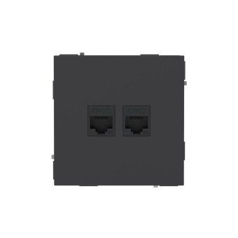 розетка компьютерная 2-м kant rj45 кат.6a без шторки черн. уголь dkc 7012674 от магазина Штепсель и батарейка.