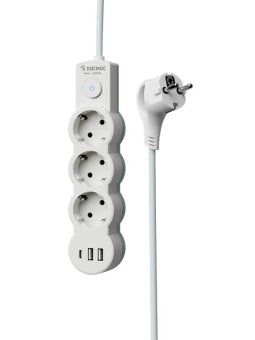 удлинитель 3х3м с заземл. 10а ip20 usb 2800вт 220в пвс 3х1 с выкл. бел. космос yksm3m3g-z-vu10а-w от магазина Штепсель и батарейка. - фото_4