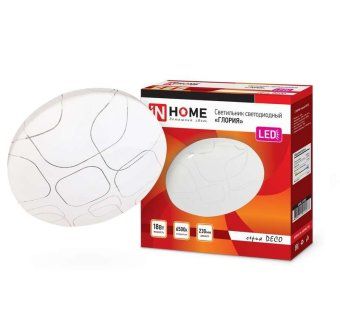 светильник светодиодный deco глория 18вт 6500к 1620лм 230в 260х55мм in home 4690612022277 от магазина Штепсель и батарейка.