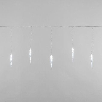 гирлянда светодиодная "айсикл" (бахрома) "сосульки" 1.5х0.25м 10led бел. 0.51вт ip20 провод прозр. neon-night 303-068 от магазина Штепсель и батарейка. - фото_4