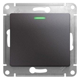 переключатель проходной 1-кл. сп glossa 10а ip20 (сх. 6а) 10ax с подсветкой механизм графит se gsl001363 от магазина Штепсель и батарейка.