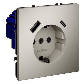 розетка 1-м сп s70 16а с usb a+с с заземл. защ. шторки механизм кашемир voltum vls040503 от магазина Штепсель и батарейка. - фото_3