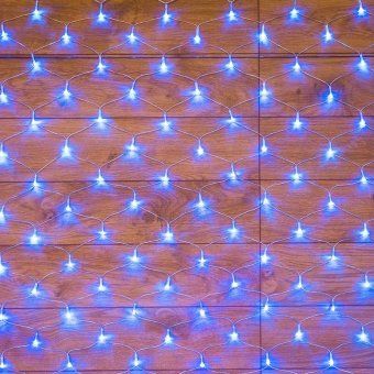 гирлянда светодиодная "сеть" 1.5х1.5м 150led син. 12вт ip20 провод пвх прозр. neon-night 215-123 от магазина Штепсель и батарейка.