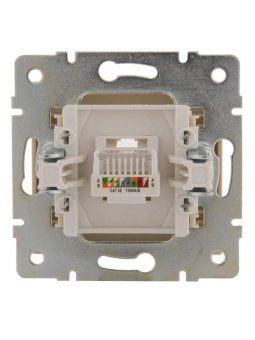 розетка компьютерная сп rain rj45 16а ip20 механизм крем. lezard 703-0388-139 от магазина Штепсель и батарейка. - фото_2
