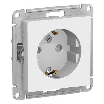 розетка 1-м сп atlasdesign 16а ip20 с заземл. защ. шторки механизм бел. se atn000145 от магазина Штепсель и батарейка.