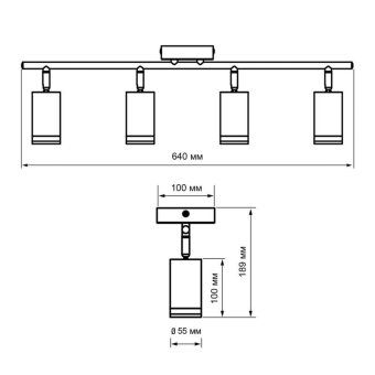 светильник pcl-0104 4xgu10 ip20 230в bl настен./потолочн. декор. под лампу jazzway 5066465 от магазина Штепсель и батарейка. - фото_13