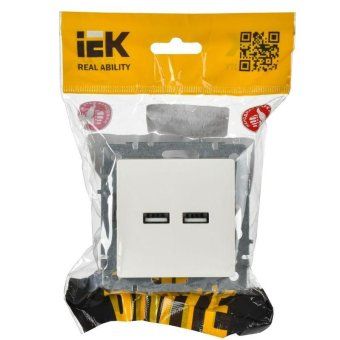 розетка brite usb a+a 3.1а рю10-1-брб механизм бел. iek br-u21-d31-k01 от магазина Штепсель и батарейка. - фото_5