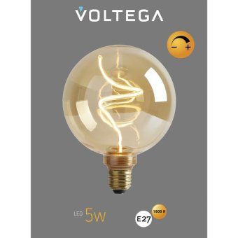 лампа светодиодная филаментная loft 271 g125 5вт 1800к e27 dim voltega 8558 от магазина Штепсель и батарейка. - фото_6