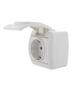 розетка 1-м оп nata 16а ip20 с заземл. с защ. крышкой керамика бел. lezard 710-0200-123 от магазина Штепсель и батарейка. - фото_4