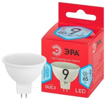 лампа светодиодная red line led mr16-9w-840-gu5.3 r 9вт mr16 софит 4000к нейтр. бел. gu5.3 (уп.10шт) эра б0050199 от магазина Штепсель и батарейка.