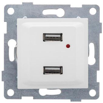 розетка usb 2-м сп ugra механизм бел. gusi с11usb2-001 от магазина Штепсель и батарейка.