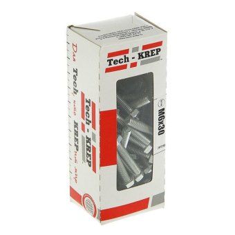 болт din933 с шестигранной головкой м6х30 оцинк. (уп.60шт) tech-krep 105203 от магазина Штепсель и батарейка.