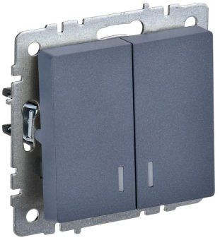 выключатель 2-кл. сп brite вс10-2-1-брм 10а с индик. механизм маренго iek br-v20-1-10-k35 от магазина Штепсель и батарейка.