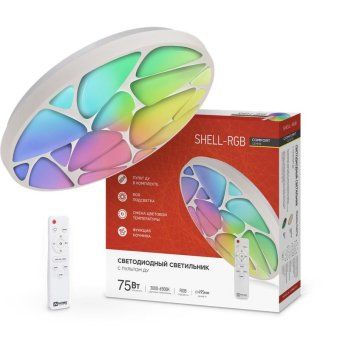 светильник светодиодный comfort shell-rgb 75вт 3000-6500к 6000лм 230в 495х85мм с пультом ду in home 4690612044651 от магазина Штепсель и батарейка.