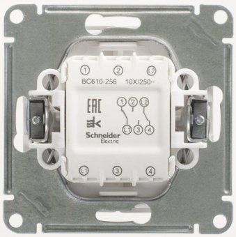 переключатель проходной 2-кл. сп w59 10а ip20 10ax механизм бел. se vs610-256-1-86 от магазина Штепсель и батарейка. - фото_3