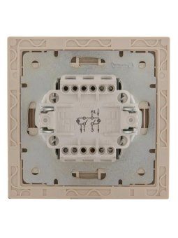 выключатель 2-кл. сп rain ip20 с подсветкой крем. lezard 703-0303-112 от магазина Штепсель и батарейка. - фото_2
