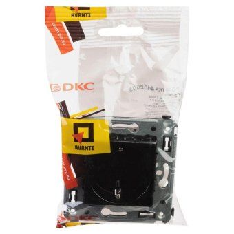 розетка 1-м сп 2мод. avanti "черный квадрат" 16а ip20 2p+e защ. шторки черн. dkc 4402003 от магазина Штепсель и батарейка. - фото_5