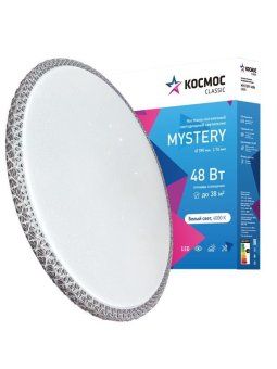 светильник светодиодный classic mystery 48вт 230в 4000к 3120лм 390х76мм настенно-потолочный серебро космос kcmist48w_4000 от магазина Штепсель и батарейка. - фото_3