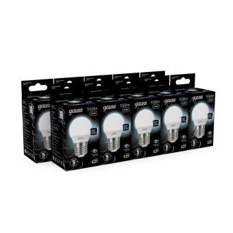 лампа светодиодная black 6.5вт p45 шар 4100к нейтр. бел. e27 550лм gauss 105102207 от магазина Штепсель и батарейка. - фото_3