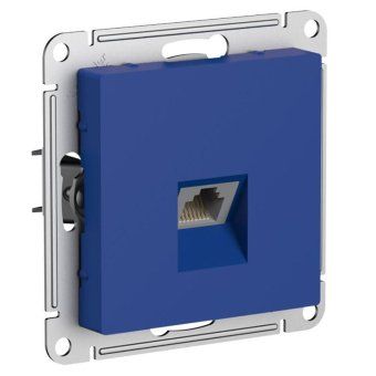 розетка компьютерная atlasdesign rj45 кат.6a механизм аквамарин se atn001186 от магазина Штепсель и батарейка.