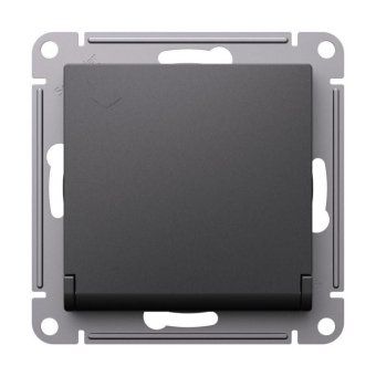 розетка atlasdesign 16а ip20 с заземл. защ. шторки с крышкой механизм базальт se atn001446 от магазина Штепсель и батарейка. - фото_3