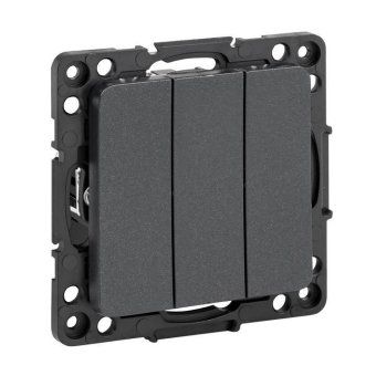 выключатель 3-кл. стокгольм 10а механизм черн. proxima ekf ezv10-024-10 от магазина Штепсель и батарейка.
