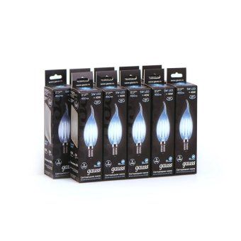 лампа светодиодная филаментная black filament 5вт свеча на ветру 4100к нейтр. бел. e14 450лм gauss 104801205 от магазина Штепсель и батарейка. - фото_5