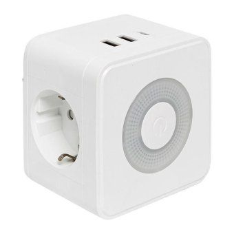 разветвитель 3-м куб 2 гнезда 2хusb 2.4а + тип c + ночник ekf uba-cub-t2-tc от магазина Штепсель и батарейка. - фото_6