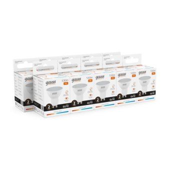 лампа светодиодная elementary 7вт mr16 софит 3000к тепл. бел. gu10 530лм gauss 13617 от магазина Штепсель и батарейка.