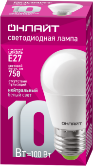 лампа светодиодная 61 969 oll-g45-10-230-4k-e27 10вт онлайт 61969 от магазина Штепсель и батарейка. - фото_2