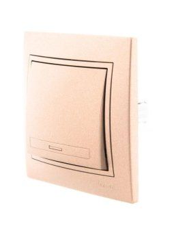 выключатель 1-кл. сп mira 10а ip20 со вставкой свет. корич. перламутр. lezard 701-3131-100 от магазина Штепсель и батарейка. - фото_3