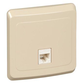розетка компьютерная 1-м сп этюд rj45 кат.5e крем. se komc-001k от магазина Штепсель и батарейка. - фото_3