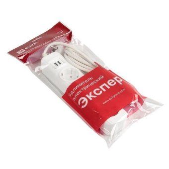 удлинитель 4х2м 16а ip20 эксперт 3.5квт 2хusb 2.1а пвс 3х1 proxima ekf uba16-2usb-4-02i от магазина Штепсель и батарейка. - фото_3