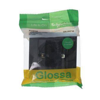 розетка 1-м сп 1мод. glossa 16а ip44 с заземл. защ. шторки с крышкой в сборе антрацит se gsl000748 от магазина Штепсель и батарейка. - фото_3