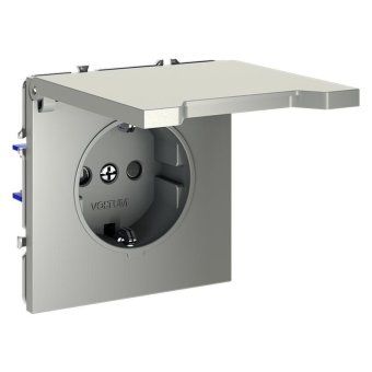 розетка 1-м сп s70 16а с заземл. защ. шторки + крышка механизм сталь voltum vls040305 от магазина Штепсель и батарейка. - фото_3