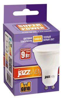 лампа светодиодная pled-sp 9вт par16 3000к тепл. бел. gu10 720лм 230в jazzway 2859693a от магазина Штепсель и батарейка.