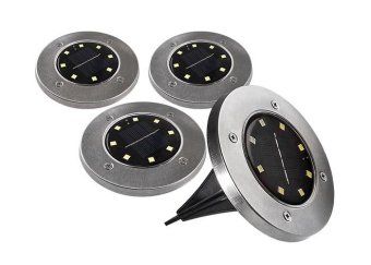 светильник светодиодный slr-s14 8smd грунтовый ip44 корпус нерж. сталь солнечная батарея (уп.4шт) фаzа 5041011 от магазина Штепсель и батарейка.