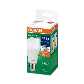 лампа светодиодная led g4 value lvcla150 15w/940 cri95 15вт 4000к 1500лм грушевидная матов. e27 170-250в osram 4058075579156 от магазина Штепсель и батарейка. - фото_2