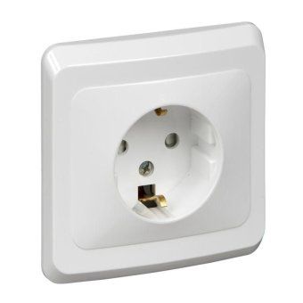 розетка 1-м сп этюд 16а ip20 250в с заземл. защ. шторки бел. se pc16-004b от магазина Штепсель и батарейка.