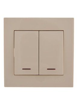 выключатель 2-кл. сп rain ip20 с подсветкой крем. lezard 703-0303-112 от магазина Штепсель и батарейка.