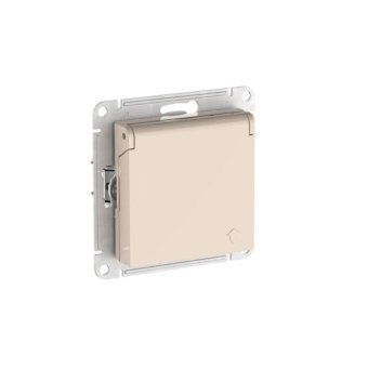розетка atlasdesign 16а ip20 с заземл. защ. шторки с крышкой быстрозажим. клем. механизм беж. se atn000246s от магазина Штепсель и батарейка.